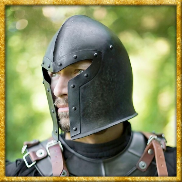 Barbuta Helm Epic Dark aus 1mm Stahl