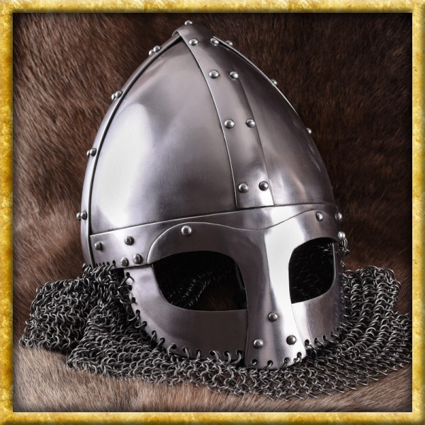 Vendelzeitlicher Spangenhelm mit Kettenbrünne aus 1,6mm Stahl