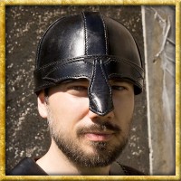 Lederhelm Warrior - Schwarz