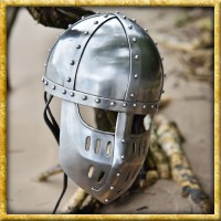 Hochmittelalter Spangenhelm mit Gesichtsplatte aus 2mm Stahl