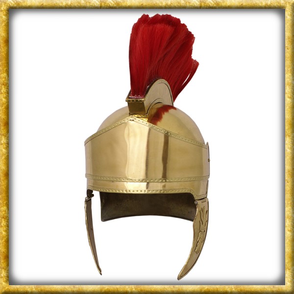 Attischer Helm mit Haarbusch aus Messing