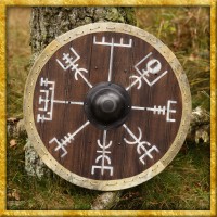 Wikingerschild Vegvísir mit Rohaut UmrandungWikingerschild Vegvísir mit Rohaut Umrandung