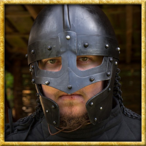 Brünierter Wikinger Raven Helm aus 1mm Stahl