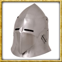 Topfhelm mit Klappvisier aus 1,6mm Stahl