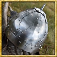 Spangenhelm mit Wangenklappen und Brünne aus 2mm Stahl