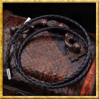 Halskette aus Leder mit Edelstahlverschluss - 60cm