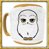 Harr Potter - Tasse Hedwig mit Plüschüberzug